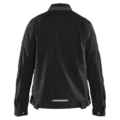 Blaklader 44431832 Womens Stretch Industry Jacket Black/Dark Grey Rear #colour_black-dark-grey