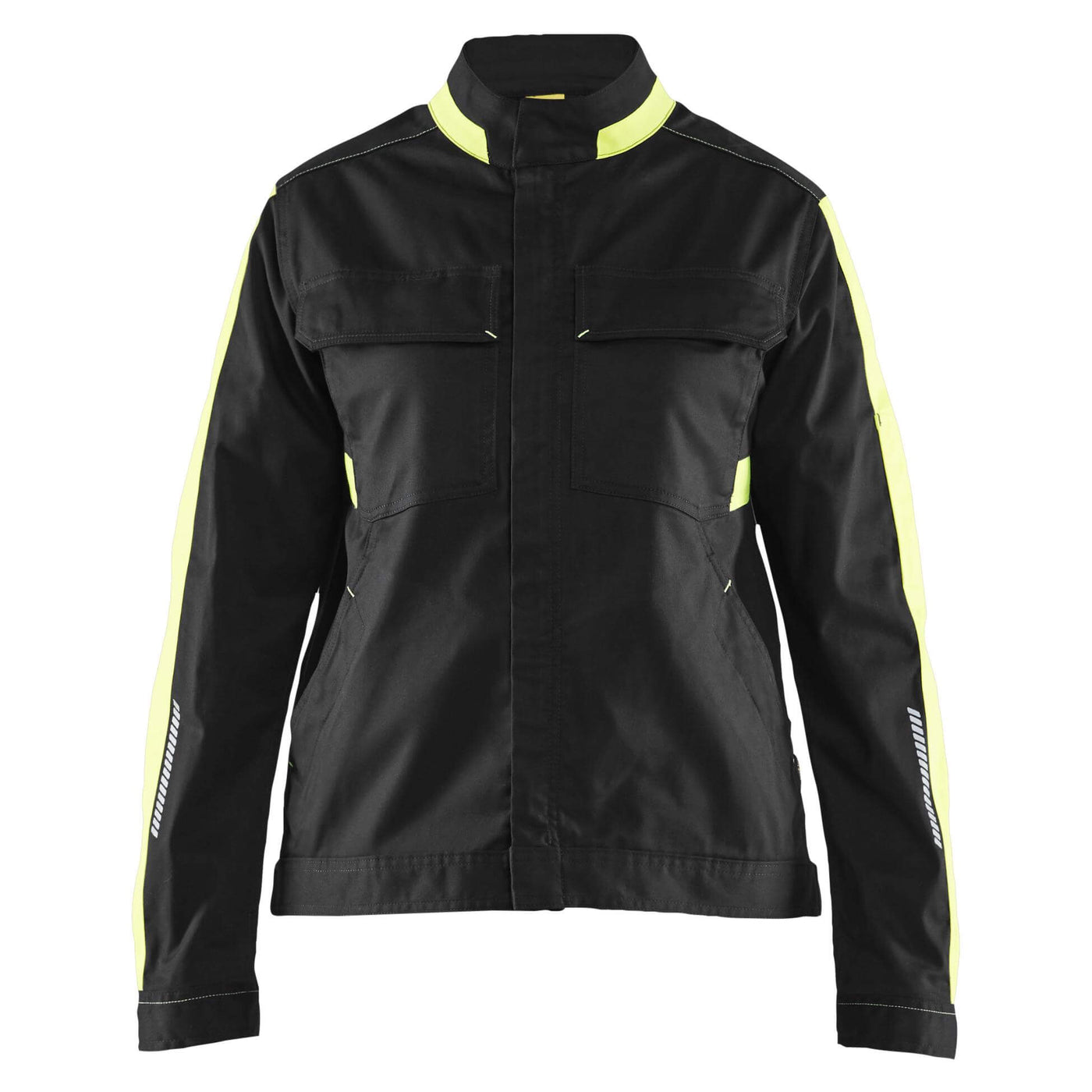 Blaklader 44431832 Womens Stretch Industry Jacket Black/Hi-Vis Yellow Main #colour_black-hi-vis-yellow