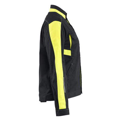 Blaklader 44431832 Womens Stretch Industry Jacket Black/Hi-Vis Yellow Right #colour_black-hi-vis-yellow