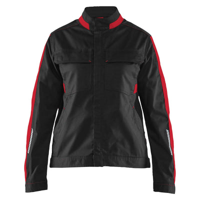 Blaklader 44431832 Womens Stretch Industry Jacket Black/Red Main #colour_black-red