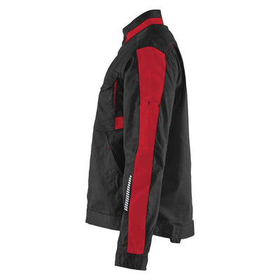 Blaklader 44431832 Womens Stretch Industry Jacket Black/Red Left #colour_black-red