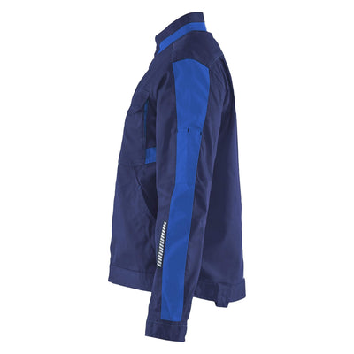 Blaklader 44431832 Womens Stretch Industry Jacket Navy Blue/Cornflower Blue Left #colour_navy-blue-cornflower-blue
