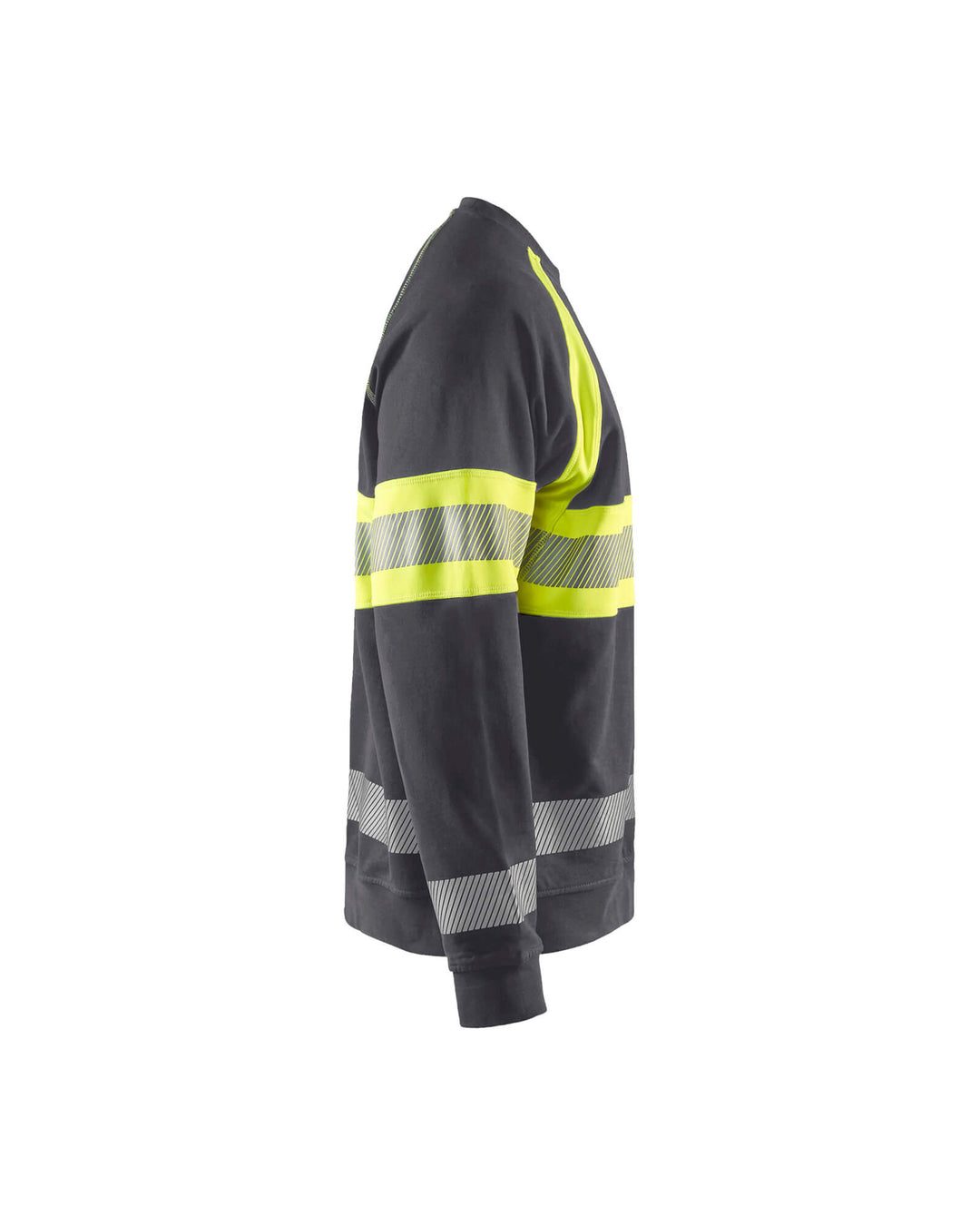 Blaklader 33591158 Work Sweatshirt Hi-Vis Mid Grey/Hi-Vis Yellow Right #colour_mid-grey-hi-vis-yellow