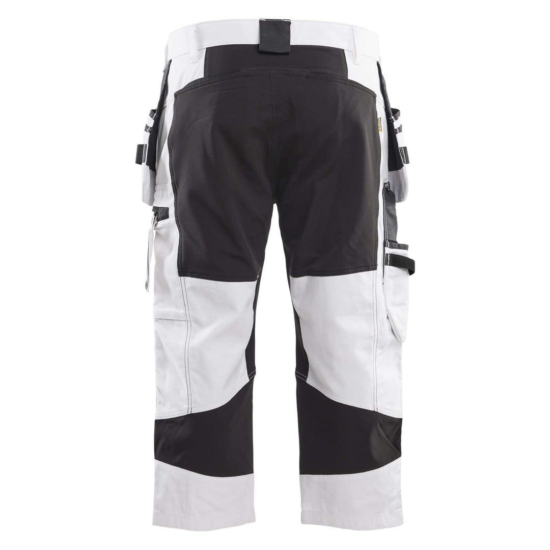 Blaklader X1900 19121310 Painters Stretch Pirate Trousers White/Black Rear #colour_white-black