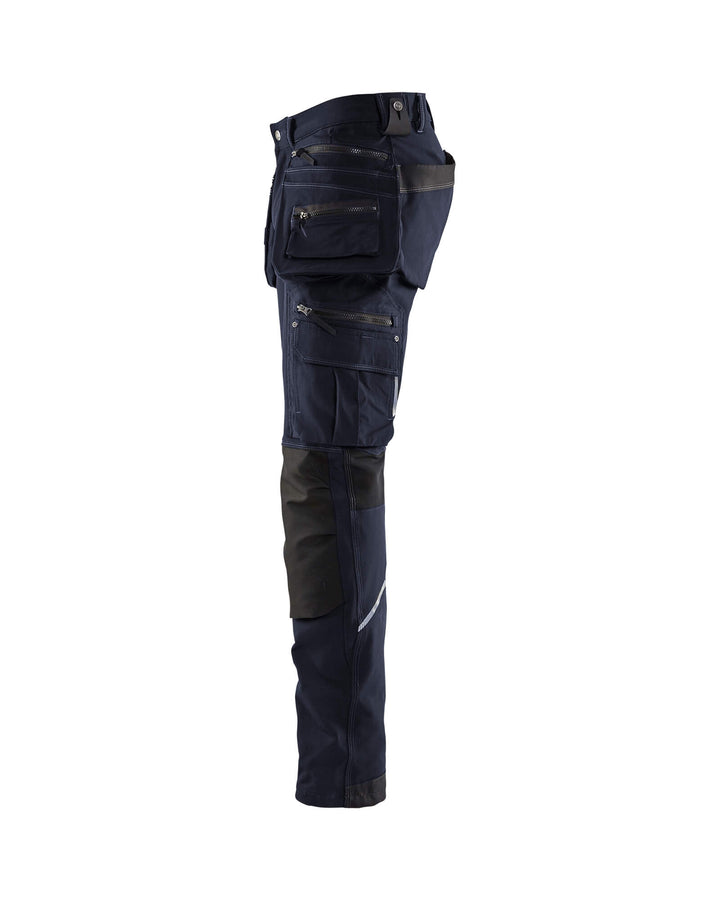 Blaklader X1900 4-Way-Stretch Trousers 19981644 Dark Navy Blue/Black Left #colour_dark-navy-blue-black