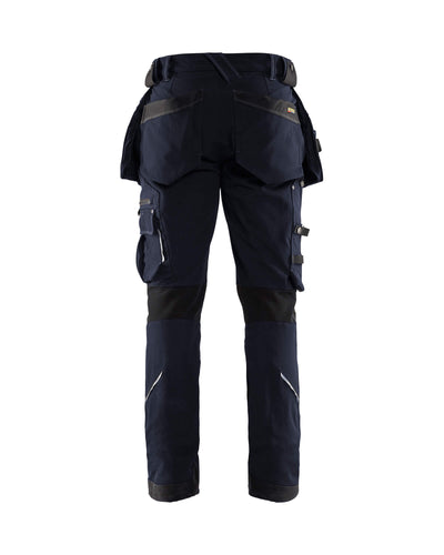 Blaklader X1900 4-Way-Stretch Trousers 19981644 Dark Navy Blue/Black Rear #colour_dark-navy-blue-black