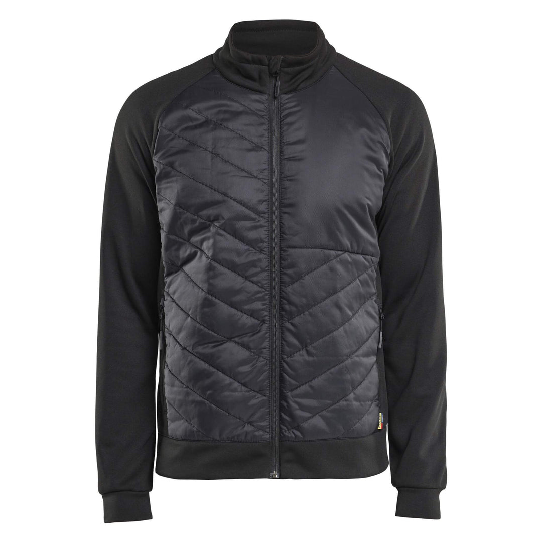 Blaklader 34182526 Zip Hybrid Sweatshirt Jacket Black/Dark Grey Main #colour_black-dark-grey