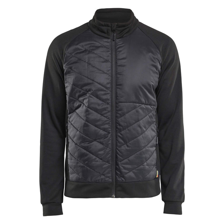 Blaklader 34182526 Zip Hybrid Sweatshirt Jacket Black/Dark Grey Main #colour_black-dark-grey