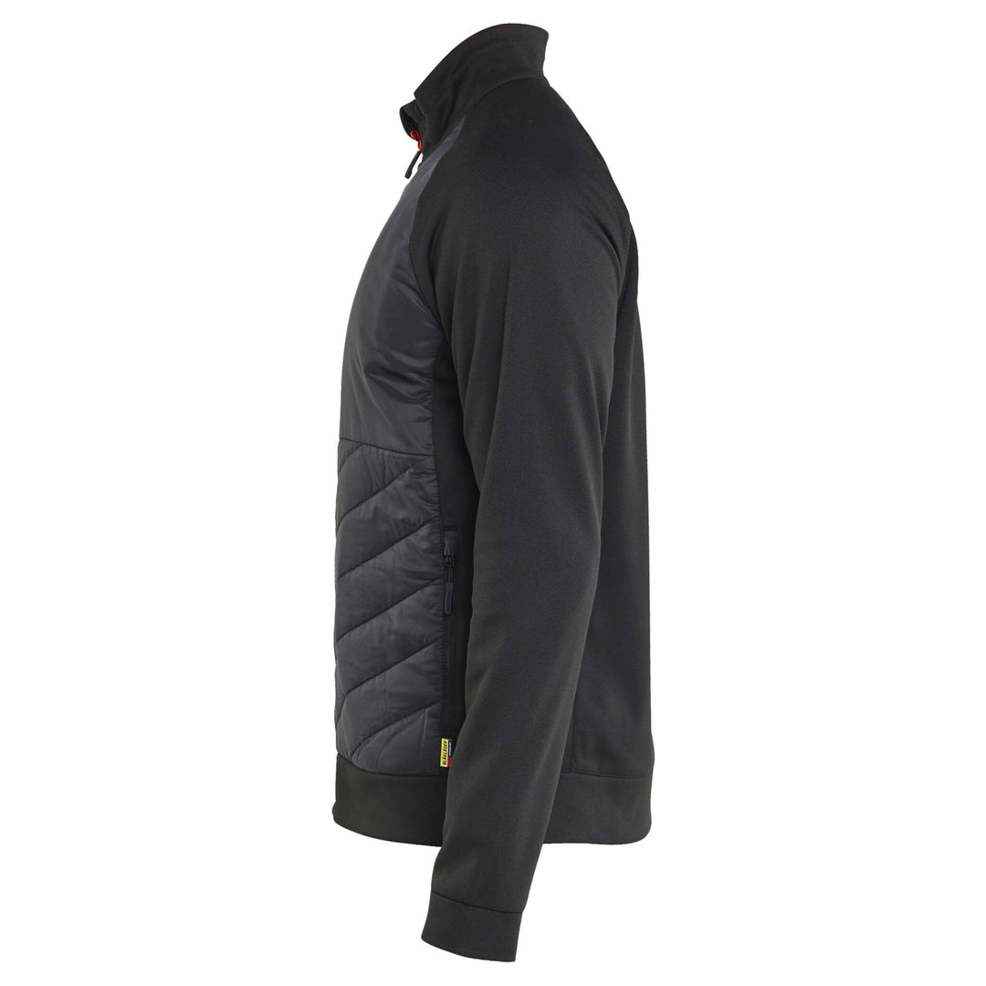 Blaklader 34182526 Zip Hybrid Sweatshirt Jacket Black/Red Left #colour_black-red