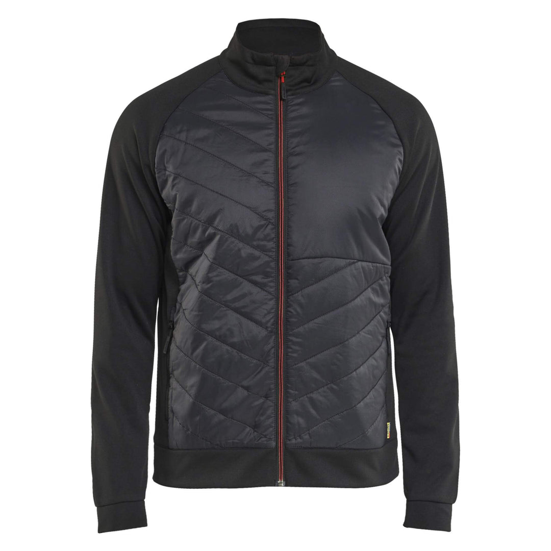 Blaklader 34182526 Zip Hybrid Sweatshirt Jacket Black/Red Main #colour_black-red