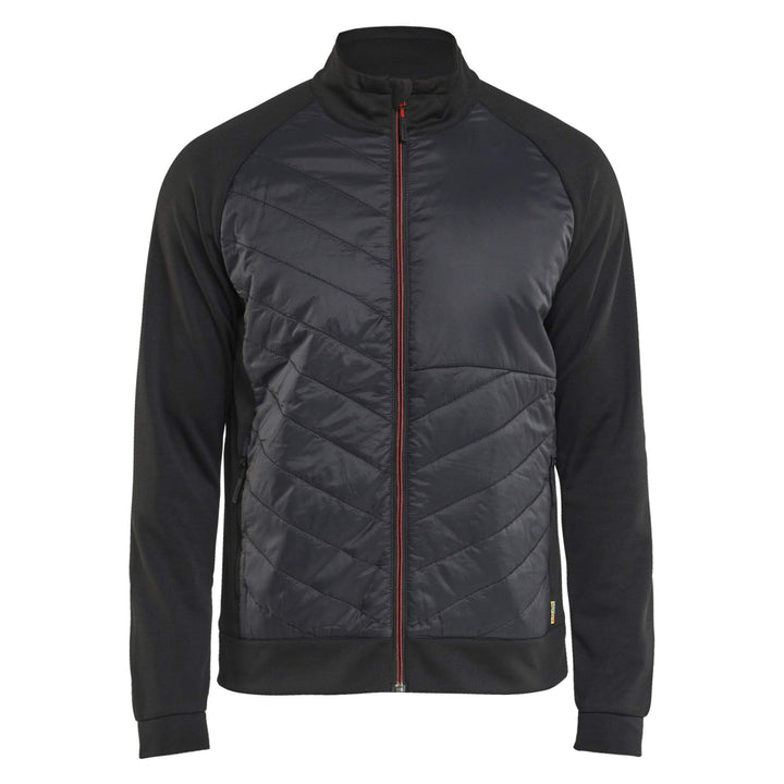 Blaklader 34182526 Zip Hybrid Sweatshirt Jacket Black/Red Main #colour_black-red