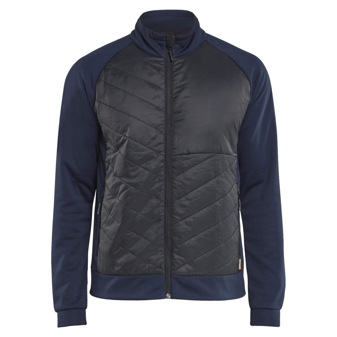 Blaklader 34182526 Zip Hybrid Sweatshirt Jacket Dark Navy Blue/Black Main #colour_dark-navy-blue-black