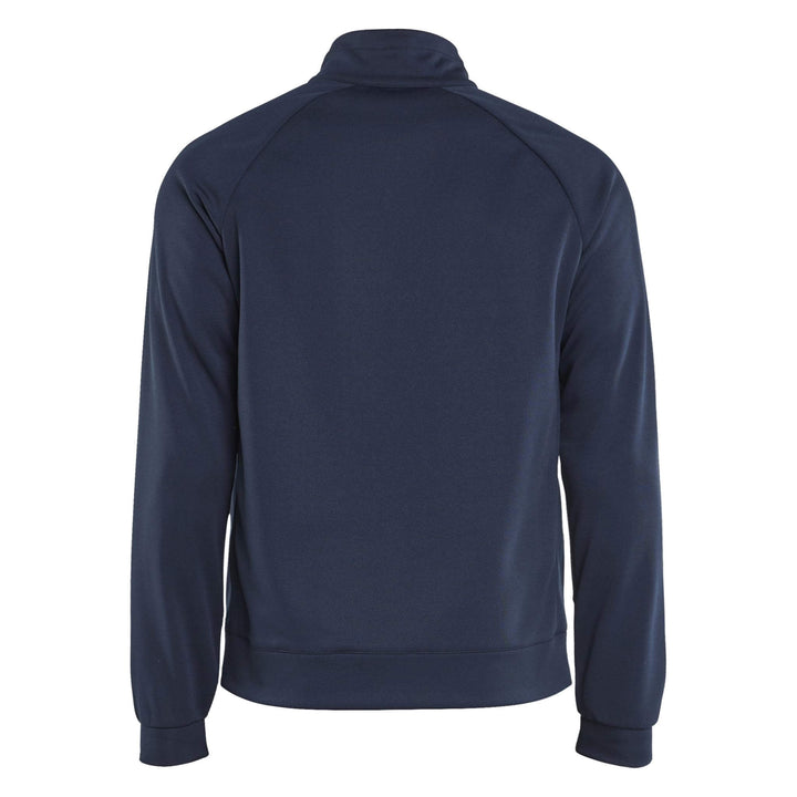 Blaklader 34182526 Zip Hybrid Sweatshirt Jacket Dark Navy Blue/Black Rear #colour_dark-navy-blue-black