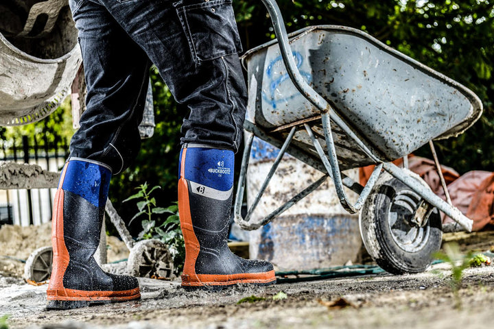 Buckler Boots BBZ6000 Safety Wellies Neoprene & Rubber Insulated Buckbootz Blue/Orange Image 6#colour_blue-orange