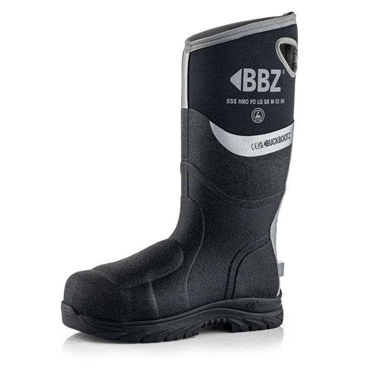 Buckbootz BBZ9000 Safety Wellington Boots S5 Neoprene &amp; Rubber Insulated Buckler Boots Black 1