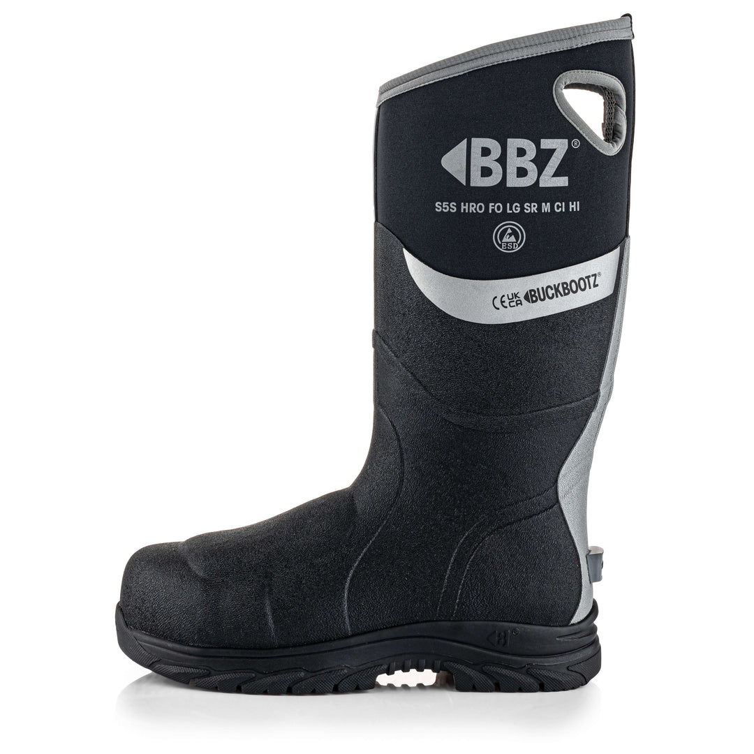 Buckbootz BBZ9000 Safety Wellington Boots S5 Neoprene &amp; Rubber Insulated Buckler Boots Black 2