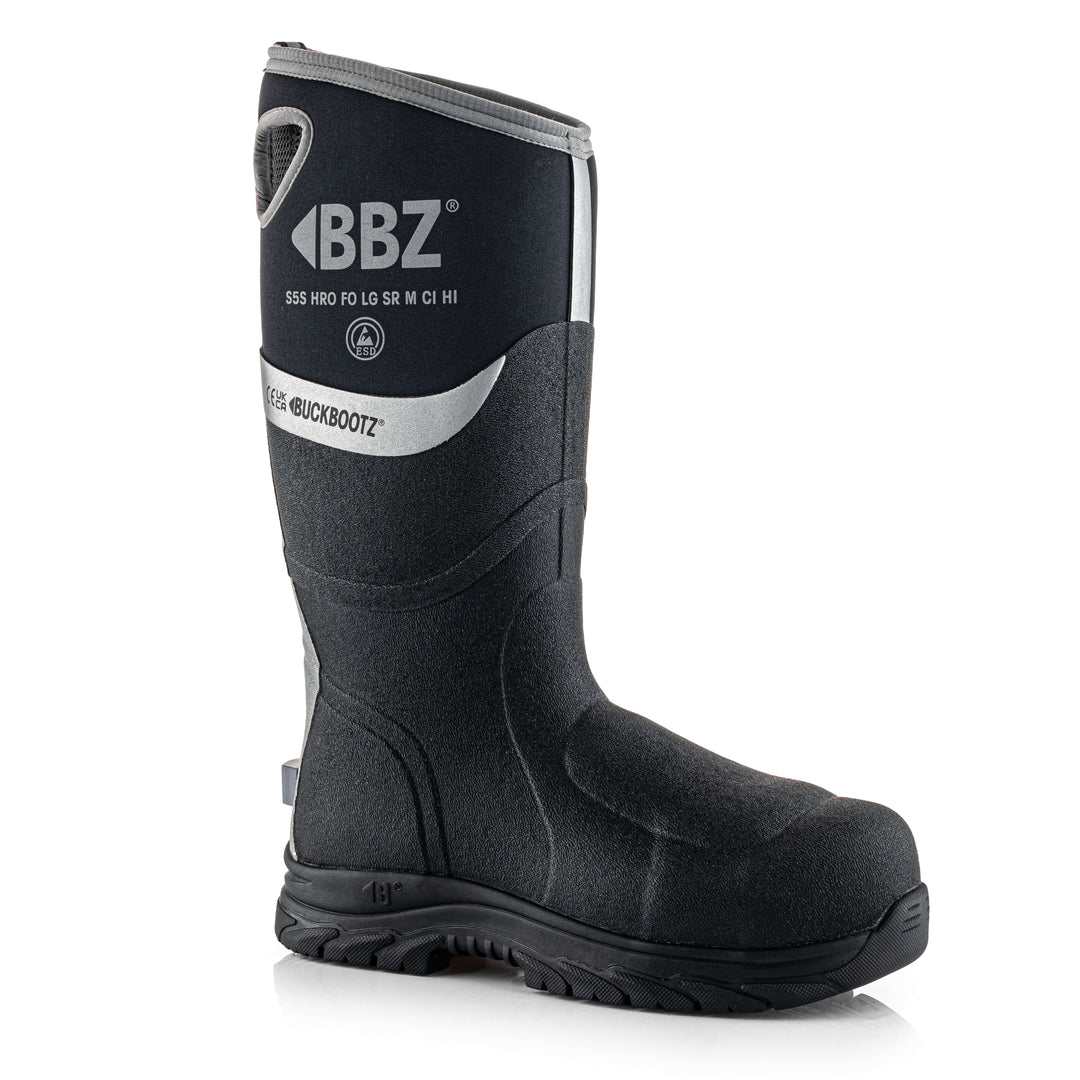Buckbootz BBZ9000 Safety Wellington Boots S5 Neoprene &amp; Rubber Insulated Buckler Boots Black 3