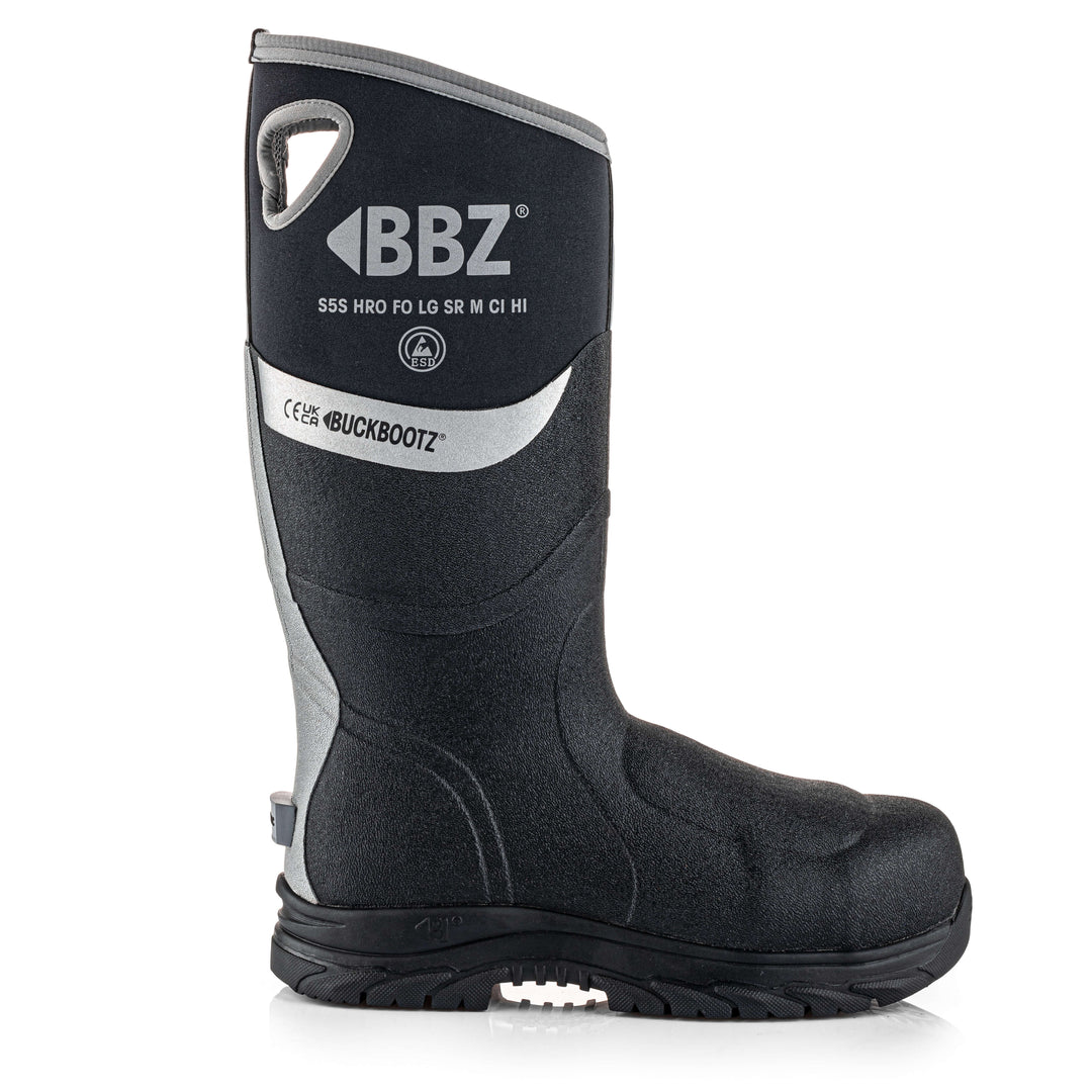 Buckbootz BBZ9000 Safety Wellington Boots S5 Neoprene &amp; Rubber Insulated Buckler Boots Black 4