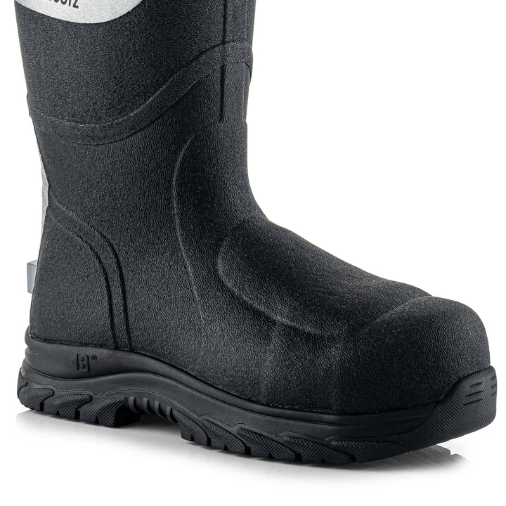 Buckbootz BBZ9000 Safety Wellington Boots S5 Neoprene &amp; Rubber Insulated Buckler Boots Black 7