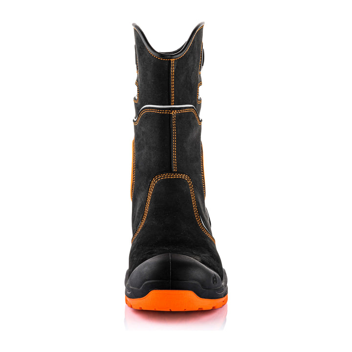 Buckbootz BVIZ5 Composite Toe Cap Hi-Vis Buckler Safety Rigger Boots Black/Hi-Vis Orange 3#colour_black-hi-vis-orange