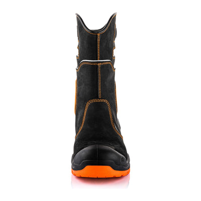 Buckbootz BVIZ5 Composite Toe Cap Hi-Vis Buckler Safety Rigger Boots Black/Hi-Vis Orange 3#colour_black-hi-vis-orange