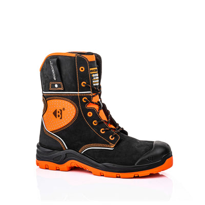 Buckbootz BVIZ6 High Leg S7S Hi Vis Lightweight Buckler Safety Boots Black/Hi-Vis Orange 1#colour_black-hi-vis-orange