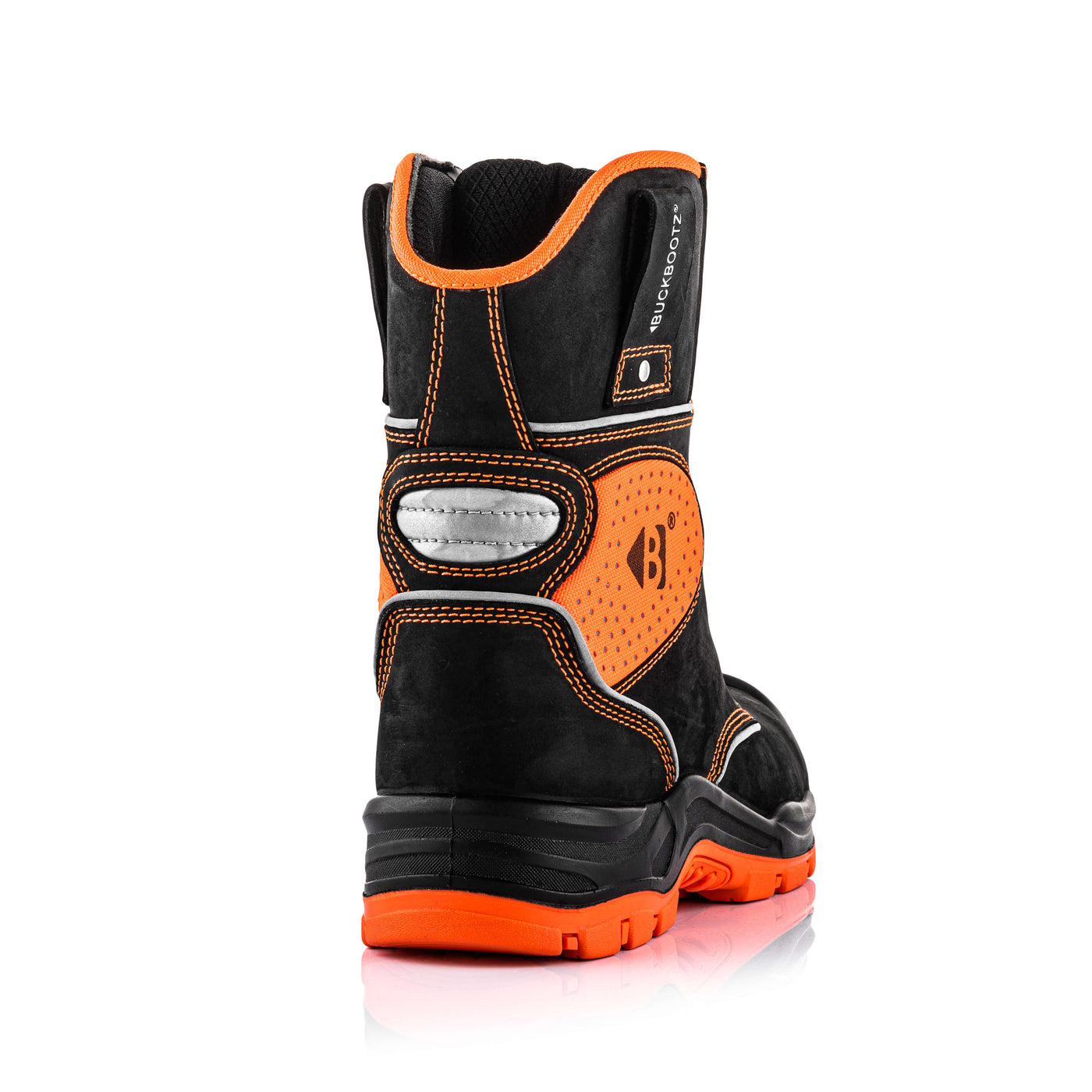 Buckbootz BVIZ6 High Leg S7S Hi Vis Lightweight Buckler Safety Boots Black/Hi-Vis Orange 2#colour_black-hi-vis-orange