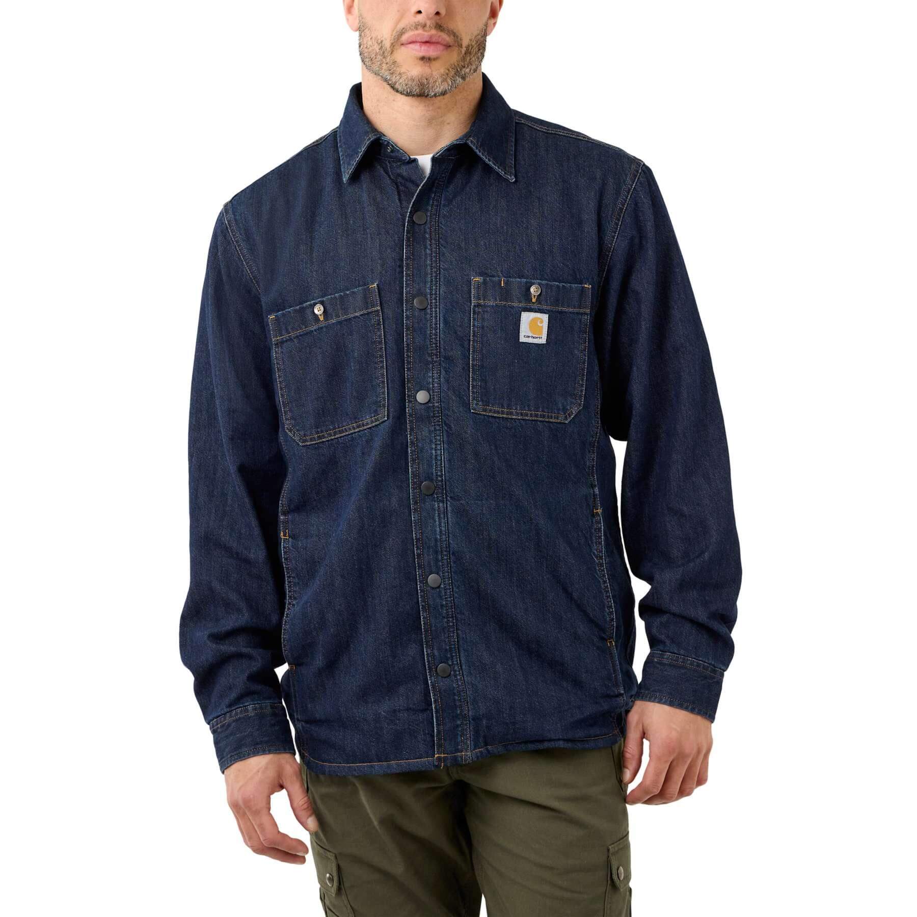 Carhartt Denim Fleece-Lined Snap-Front Relaxed fit Shirt 105605