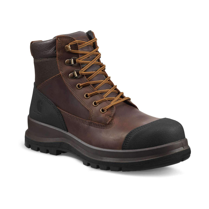 Carhartt Detroit 6 Inch S3 Work Boots F702903 Dark Brown Front#colour_dark-brown
