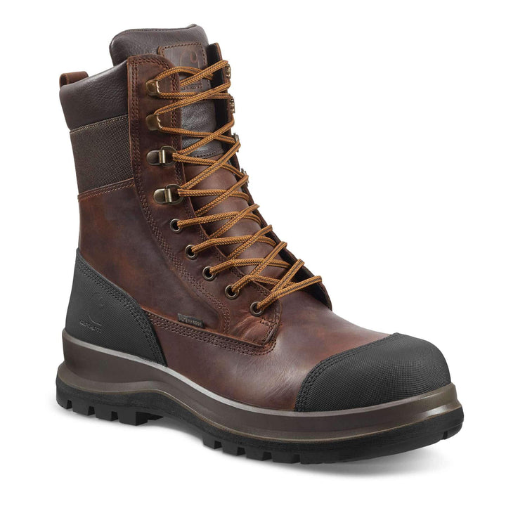 Carhartt Detroit 8 Inch S3 High Leg Work Boots F702905 Dark Brown Front#colour_dark-brown