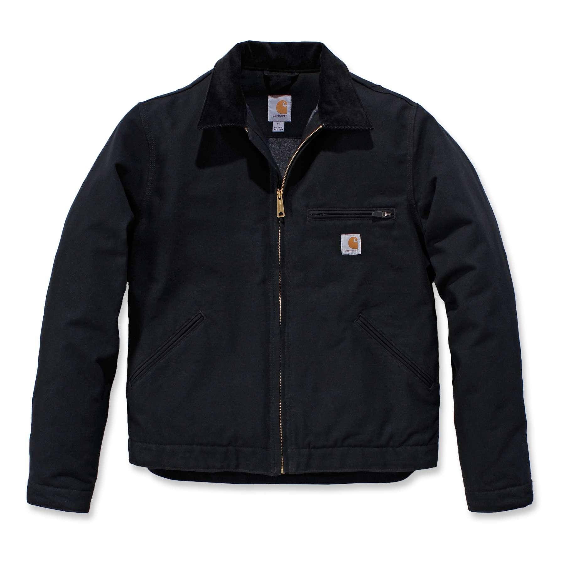 Carhartt Duck Detroit Blanket-Lined Jacket 103828 Black Front