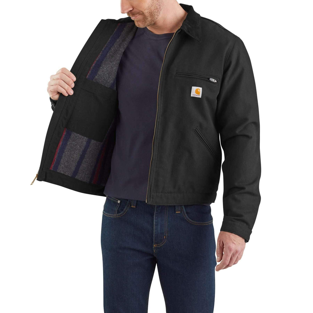 Carhartt Duck Detroit Blanket-Lined Jacket 103828 Black Additional Image 3