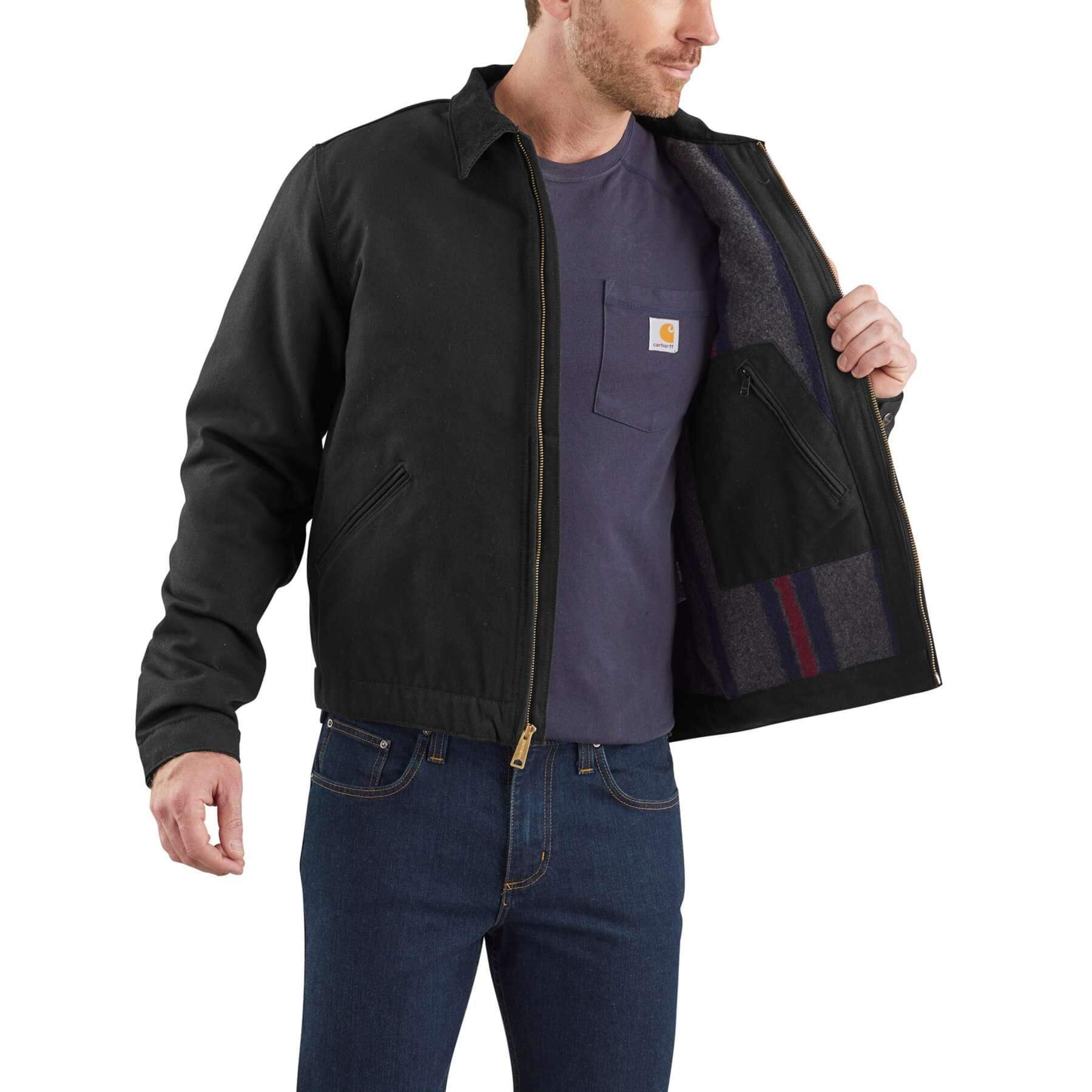 Carhartt Duck Detroit Blanket-Lined Jacket 103828 Black Additional Image 4