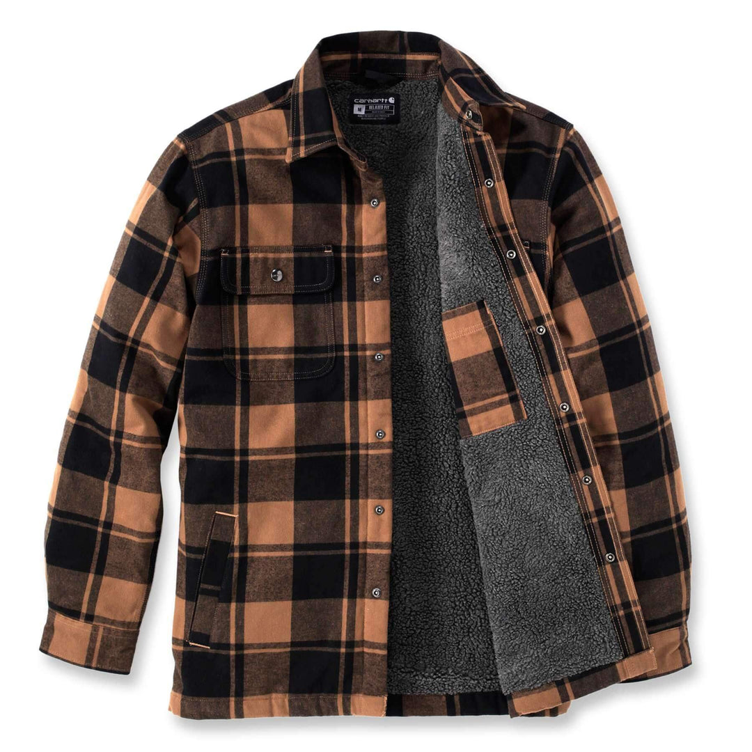Carhartt Heavyweight Flannel Relaxed Fit Sherpa-Lined Shirt Jacket