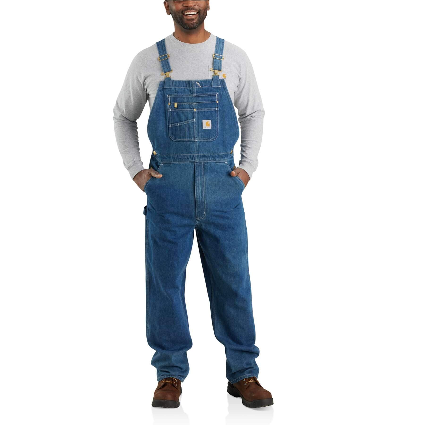 usa製 carhartt denim overall Carhartt Loose Fit Denim Bib Overalls 104672