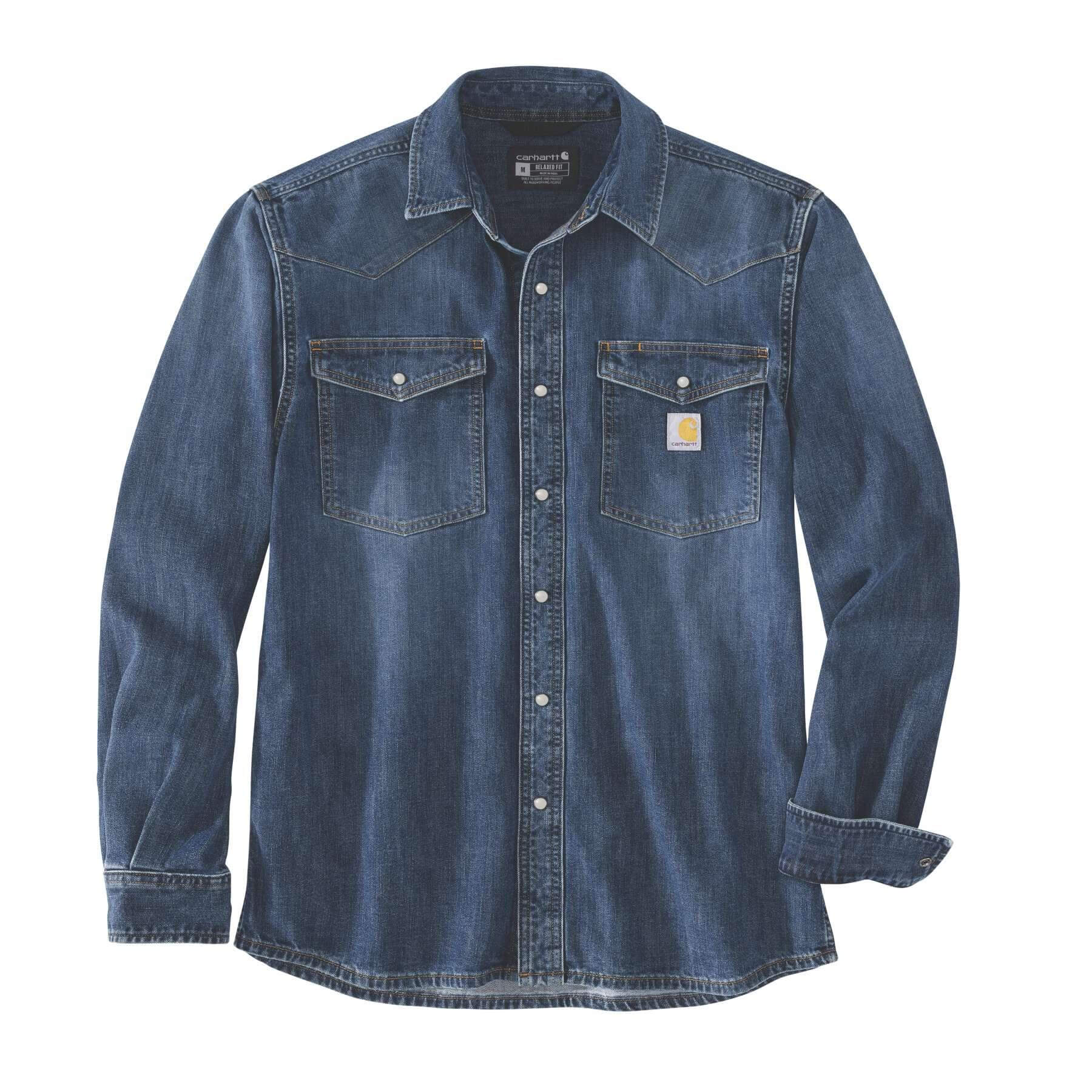 Carhartt Montana Midweight Denim Loose Fit Long-Sleeve Snap-Front