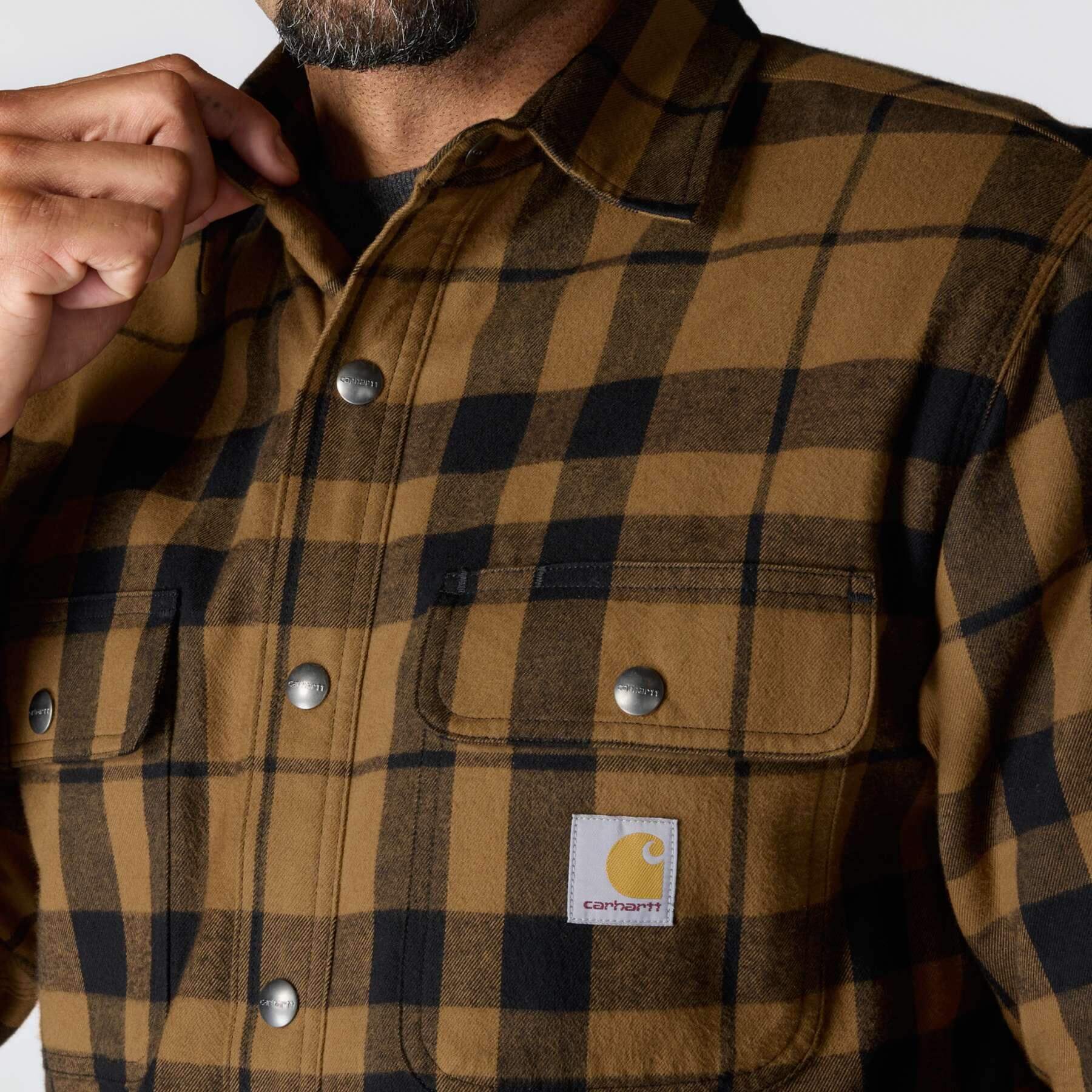 Carhartt Relaxed Fit Flannel Sherpa-Lined Shirt Jac Shacket 107017