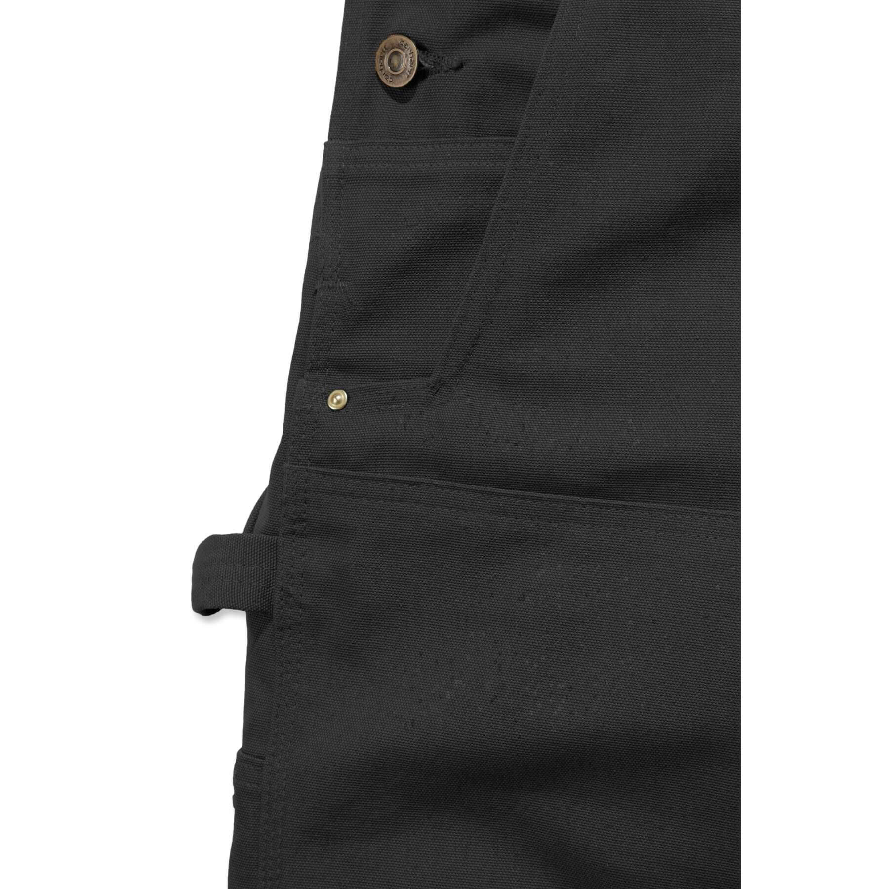 Carhartt Relaxed Heavy Duty Duck Cotton Bib Overalls 102776 Black Detail 2