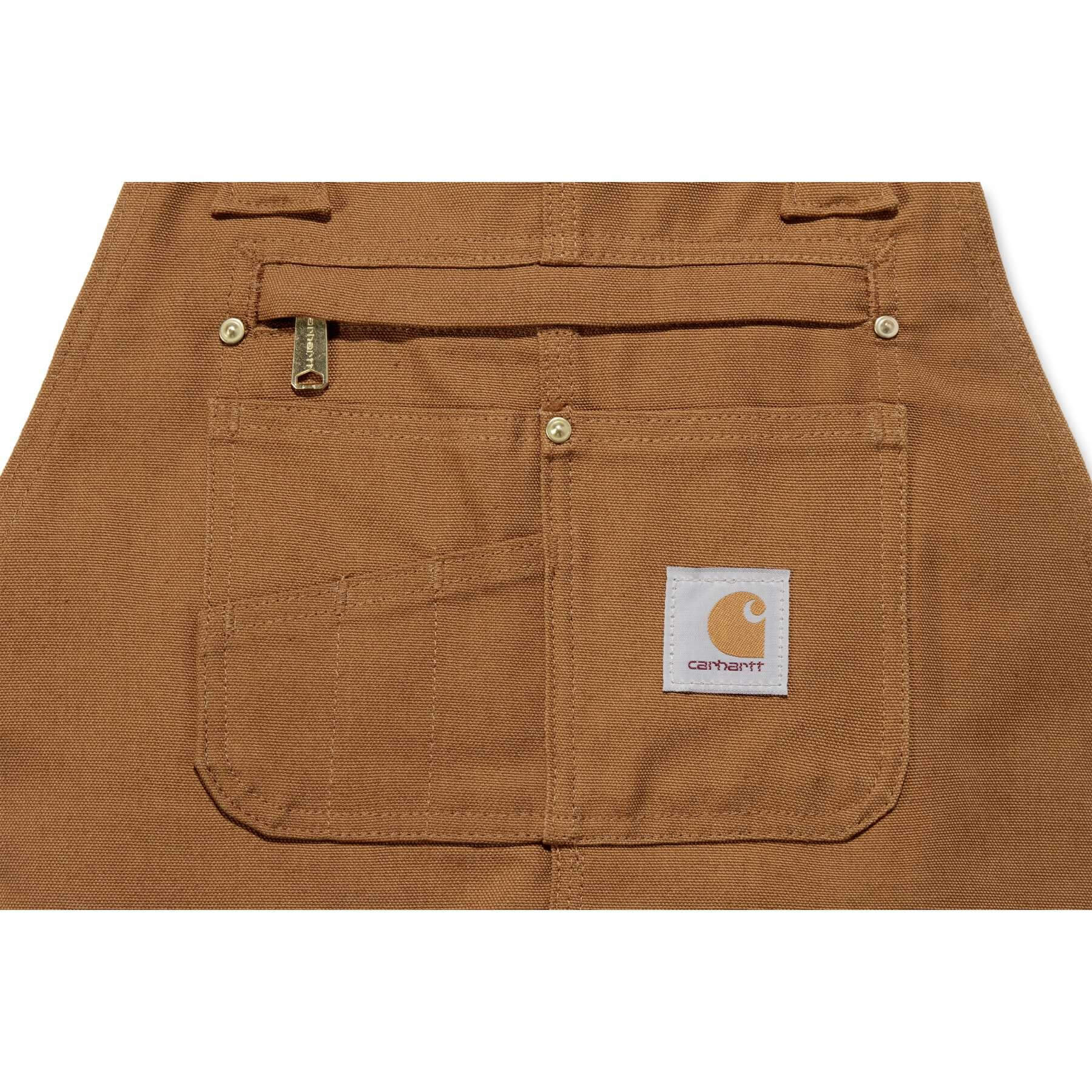 Carhartt Relaxed Heavy Duty Duck Cotton Bib Overalls 102776 Carhartt Brown Detail 1