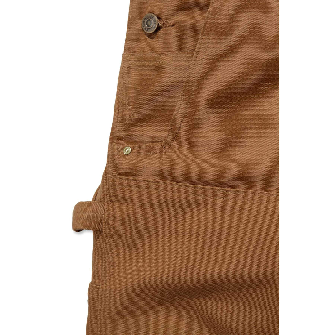 Carhartt Relaxed Heavy Duty Duck Cotton Bib Overalls 102776 Carhartt Brown Detail 2