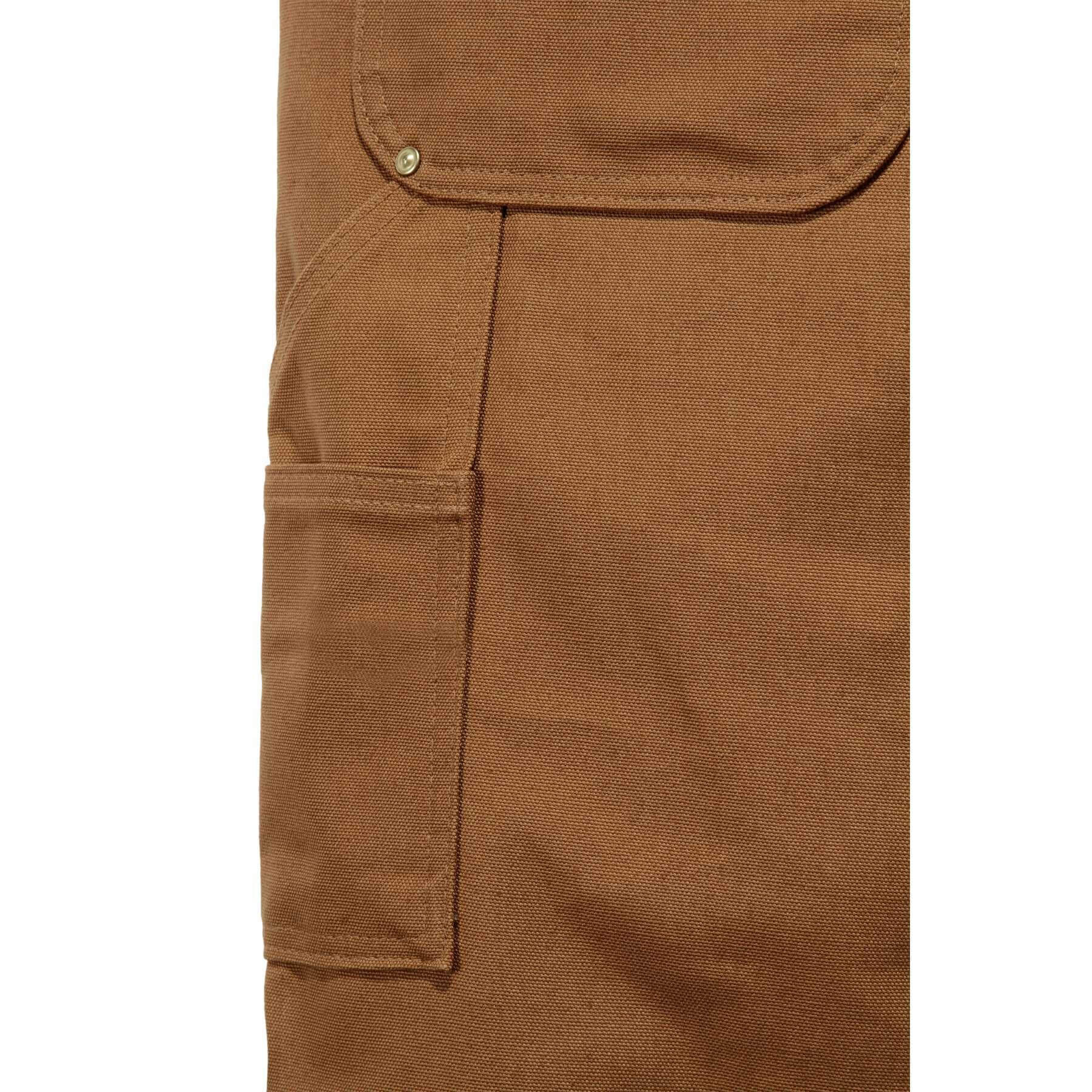 Carhartt Relaxed Heavy Duty Duck Cotton Bib Overalls 102776 Carhartt Brown Detail 3