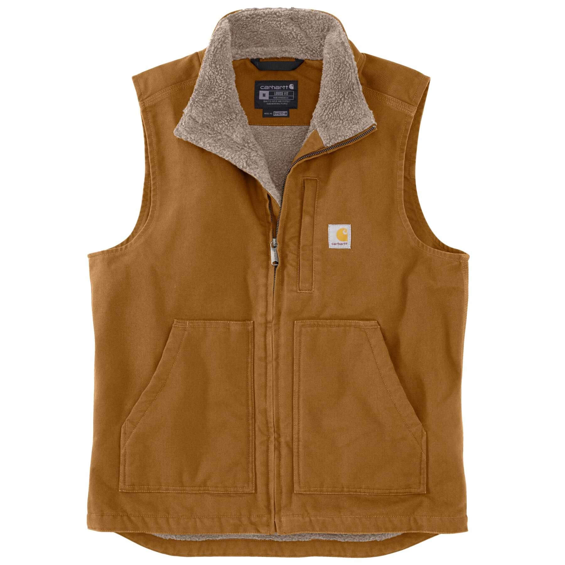 Carhartt Washed Duck Loose Fit Sherpa-Lined Mock Neck Gilet Vest