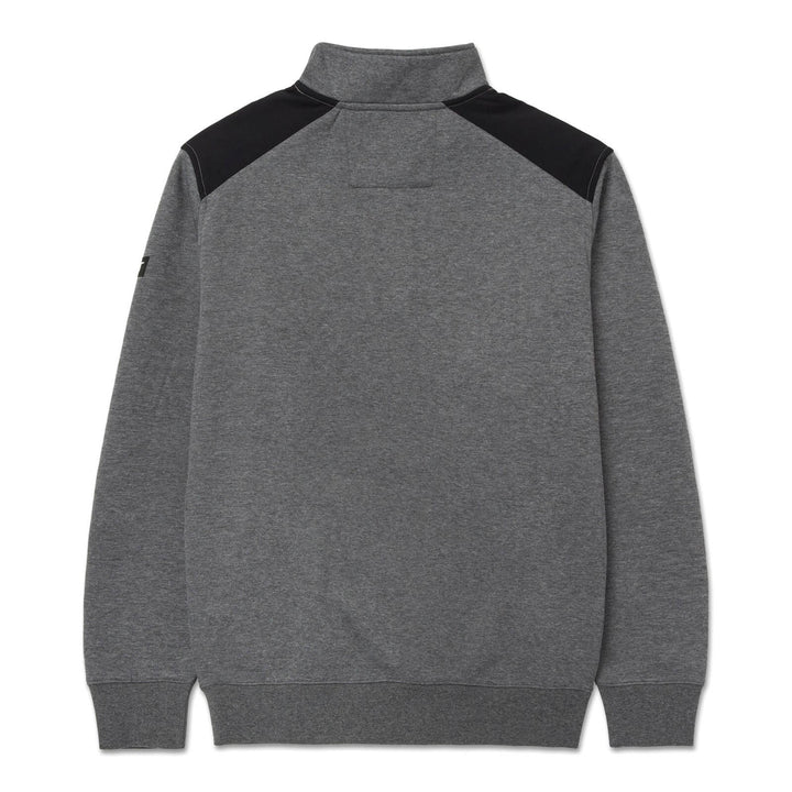 Caterpillar Essential 1/4 Zip Sweatshirt Dark Heather Grey 2#colour_dark-heather-grey