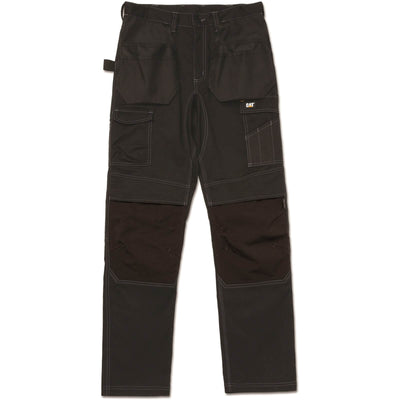 Caterpillar Essential Black Knee Pad Holster Pocket Stretch Trousers Black 1#colour_black