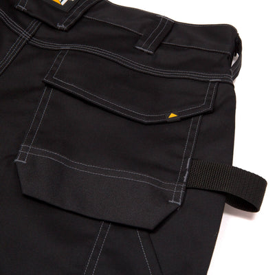 Caterpillar Essential Black Knee Pad Holster Pocket Stretch Trousers Black 7#colour_black