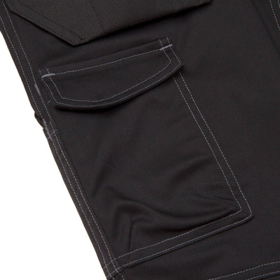 Caterpillar Essential Grey Knee Pad Holster Pocket Stretch Trousers Dark Shadow Black 3#colour_dark-shadow-black