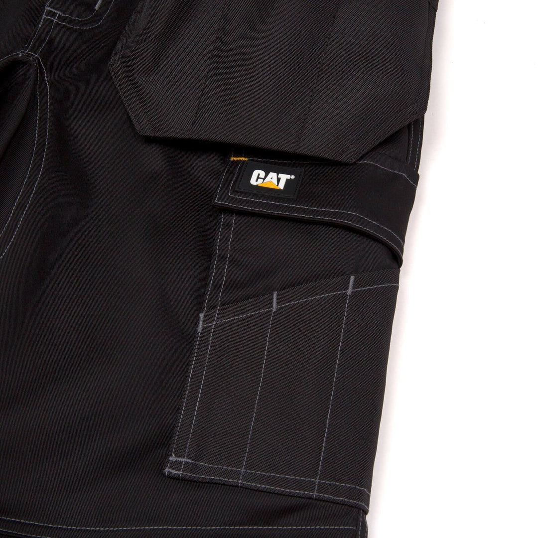 Caterpillar Essential Grey Knee Pad Holster Pocket Stretch Trousers Dark Shadow Black 5#colour_dark-shadow-black