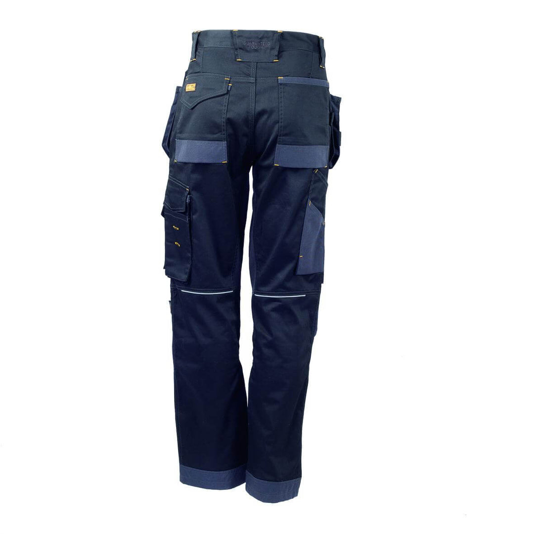 DeWalt Harrison Slim Fit Stretch Trousers Black Grey Back 