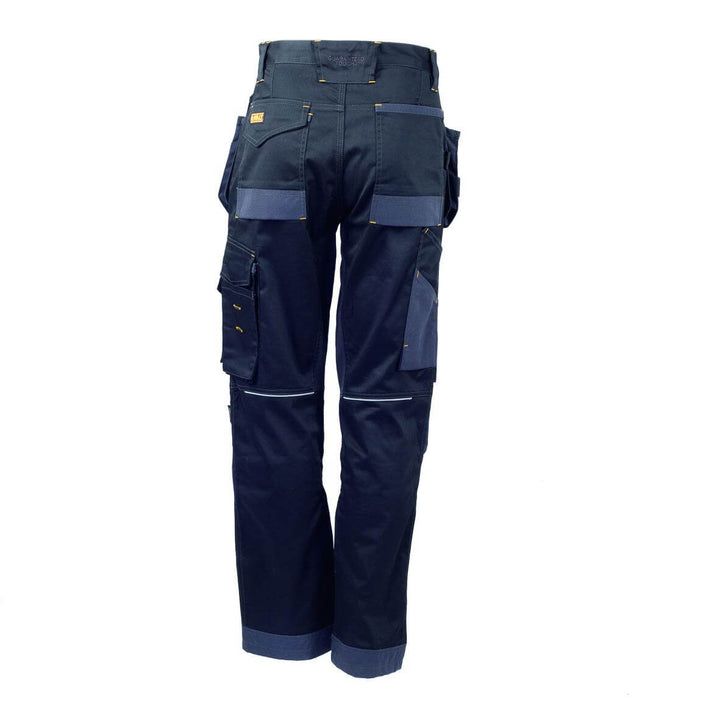DeWalt Harrison Slim Fit Stretch Trousers Black Grey Back 