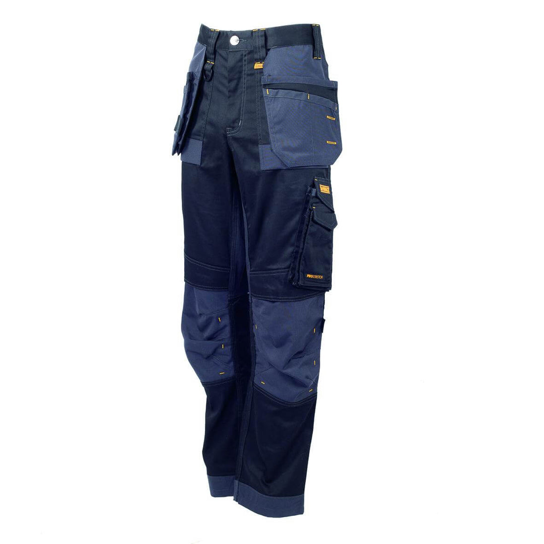 DeWalt Harrison Slim Fit Stretch Trousers Black Grey Side 1 